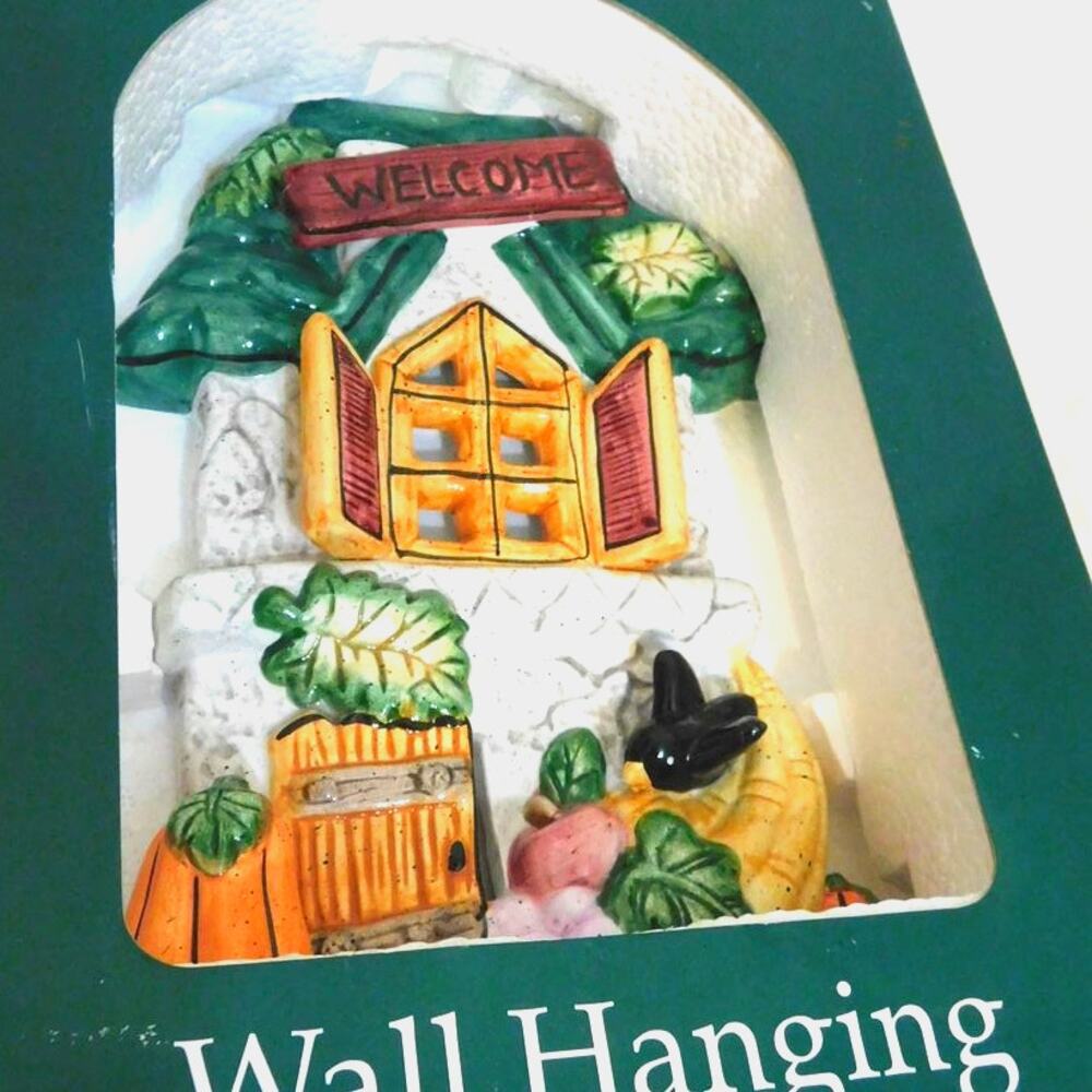 Harvest Welcome Wall Hanging Autumn Pumpkin & Cornucopia Plaque